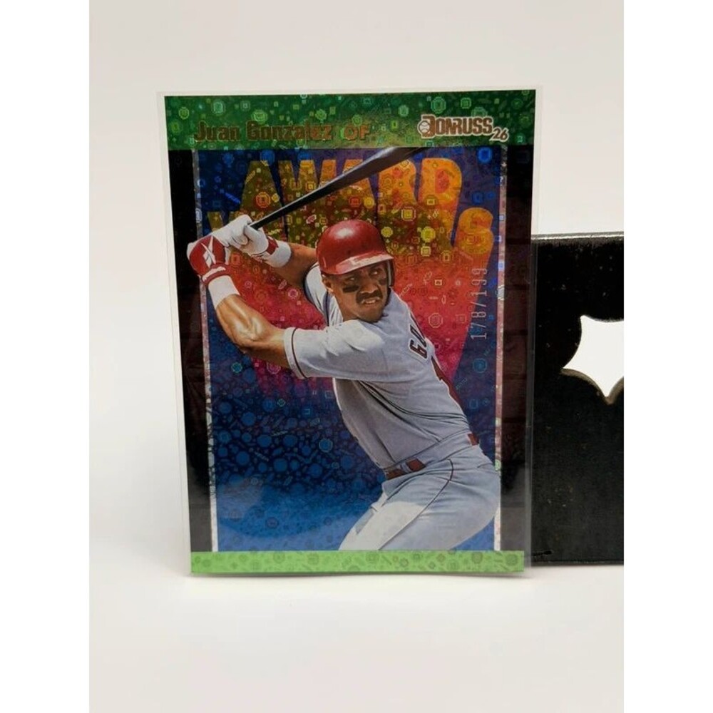 2026 Panini Decades 90s Pop Culture Juan Gonzalez Donruss Award Winners Green /1